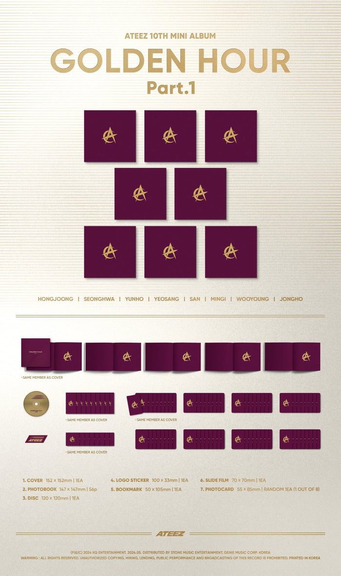 Ateez Golden Hour Part 1. Digipack Ver - KPop Idol