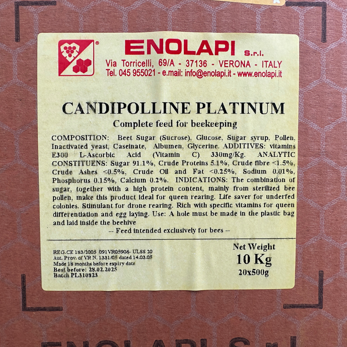 Candipolline Platinum 7% High Protein Bee Feed – 10kg Box (20 x 500g)