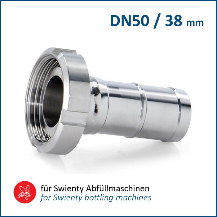 CFM Carl Fritz DN50 Half Hose Coupling – 38mm Hose Nozzle | For Swienty Bottling Machines