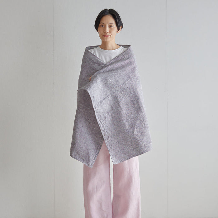 Fog Linen Work Chambray Bath Towel: Grey