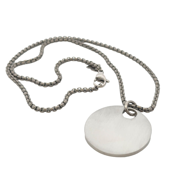 Circular Titanium Pendant & Titanium Chain