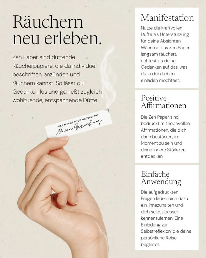 Core Zen Paper Bundle von ZoaZen – Set aus beschreibbaren Räucherpapieren der Core Collection
