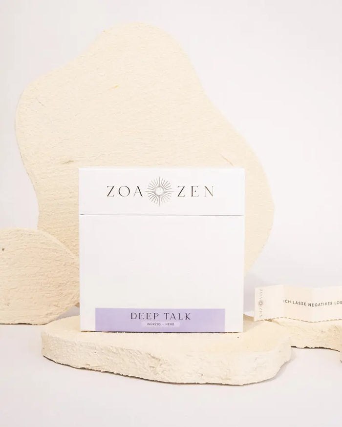Deep Talk Zen Paper von ZoaZen – beschreibbares Räucherpapier der Core Collection mit würzig-herbem Duft