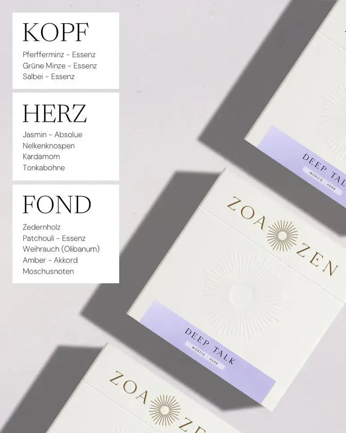 Deep Talk Zen Paper von ZoaZen – beschreibbares Räucherpapier der Core Collection mit würzig-herbem Duft – Produktansicht