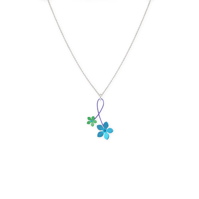 Double Twist Five Petal Flower Pendant
