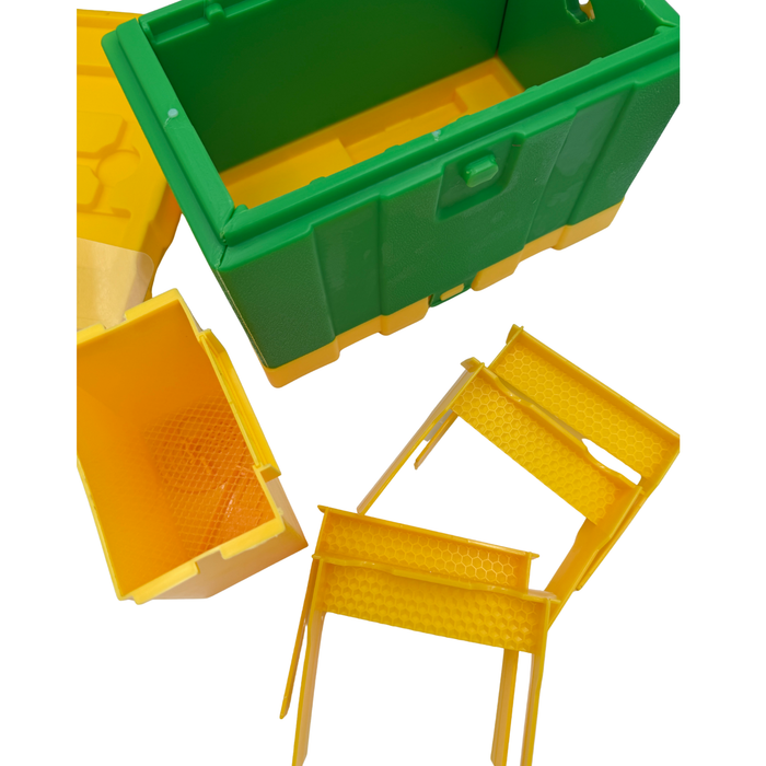 Economy Plastic Queen Mating Nuc Box – Beekeeping Mating Hive in Green & Blue