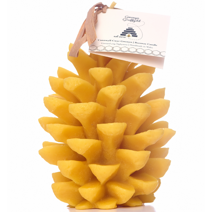 Extra Large Pine Cone Beeswax Candle – 100% Pure British Beeswax