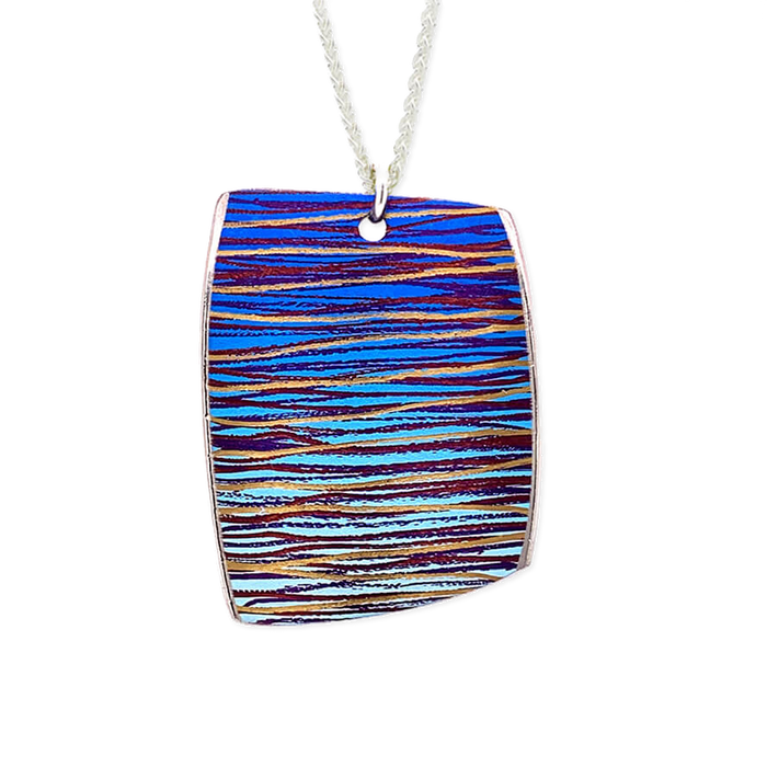 Extra large Scratch Art Pendant
