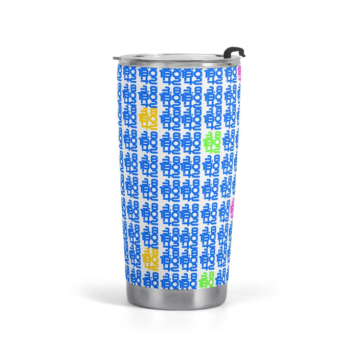 Go Long Iron Plaid Print - Stainless Steel 20oz Car Tumbler - Element Tri & Bicycle Works