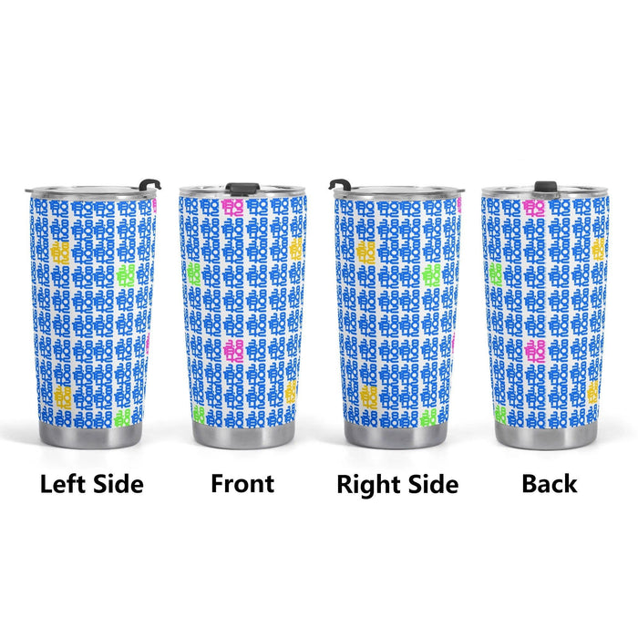 Go Long Iron Plaid Print - Stainless Steel 20oz Car Tumbler - Element Tri & Bicycle Works