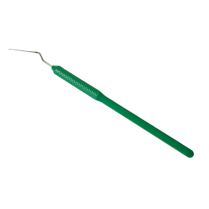 Swiss made professional left-hand grafting tool with angled stainless steel needle and metal handle
