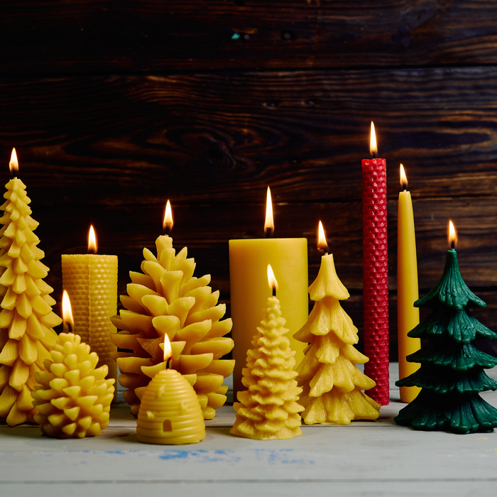 Hand-Rolled Red Beeswax Dinner Candle Pair – Pure, Natural & Festive