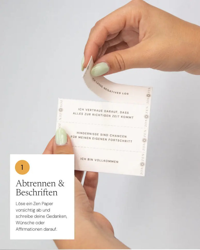 Hey Love Zen Paper von ZoaZen – beschreibbares Räucherpapier der Core Collection mit blumig-sinnlichem Duft – Verpackung im Detail