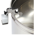 Honey level alarm with stainless steel case and food-safe floater for beekeeping containers