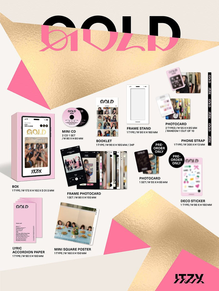 (Pre Order) Itzy - Gold Phone Box Ver (Limited) with Music Korea POB - KPop Idol