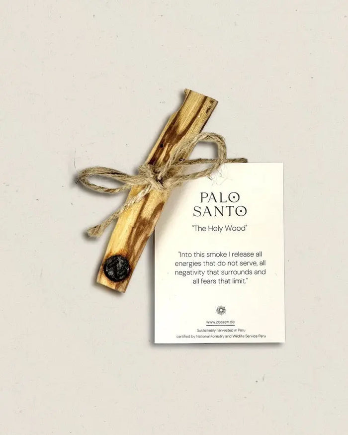 Palo Santo Goodie von ZoaZen – zertifiziertes Palo Santo Räucherholz als Geschenk-Beigabe – Produktansicht