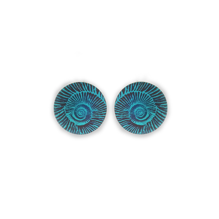 Large Ammonite Stud Earrings