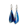 Large Denim Drop Earrings
