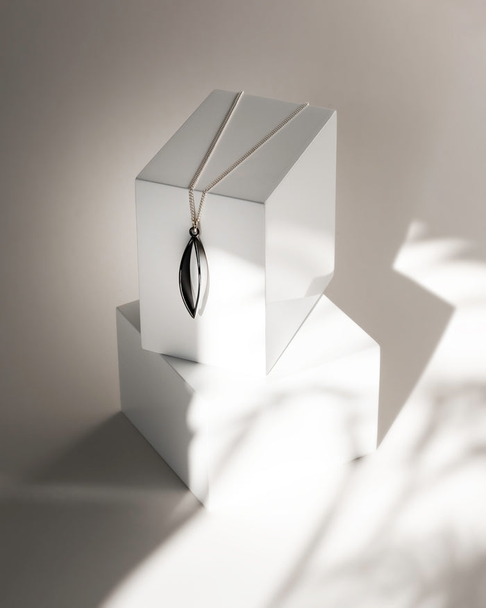 Large Petal Pendant and Silver Chain
