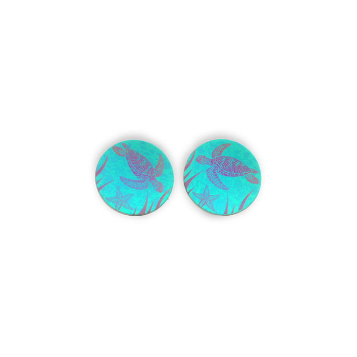 Large Turtle Stud Earrings
