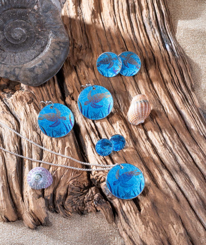 Large Turtle Stud Earrings