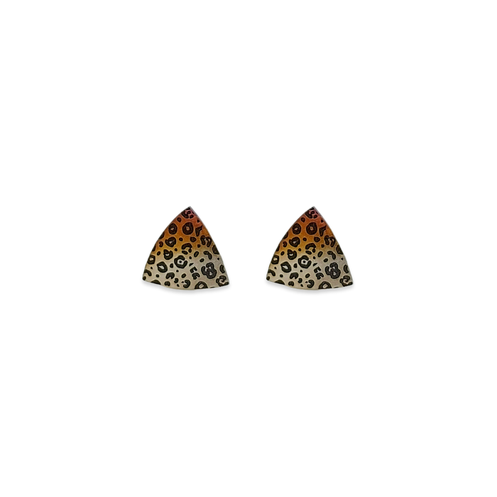 Leopard Print Trillion Stud Earrings