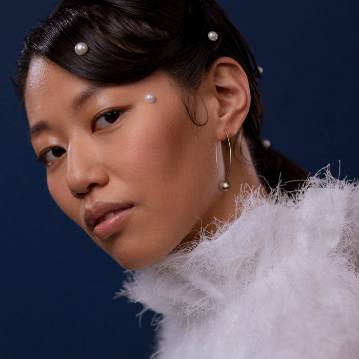 Long Orbit Drop Earrings