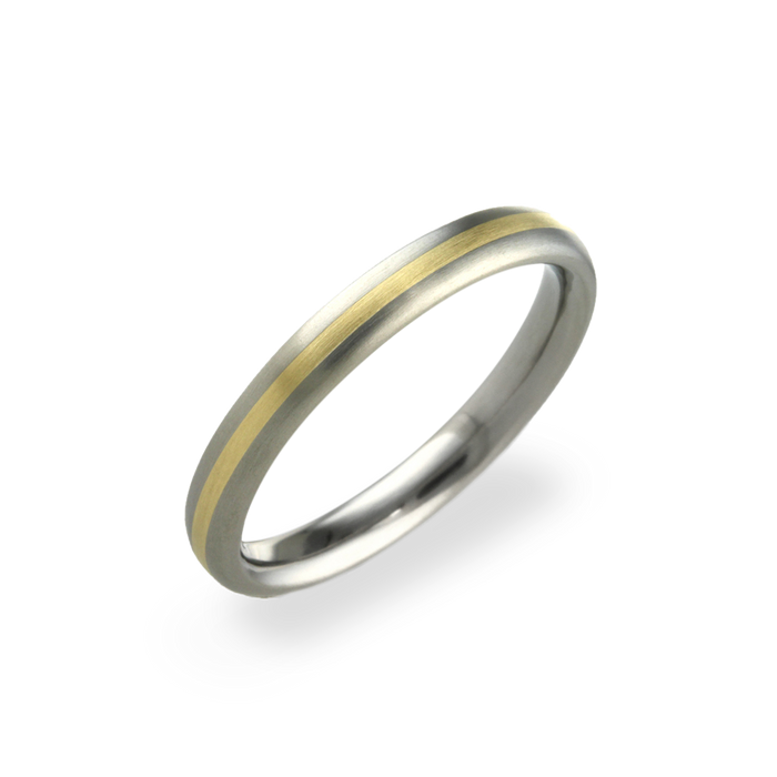 Narrow Inlay Oval Ring