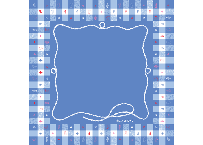 Natural Rubber Gingham Mahjong Mat 34"×34"