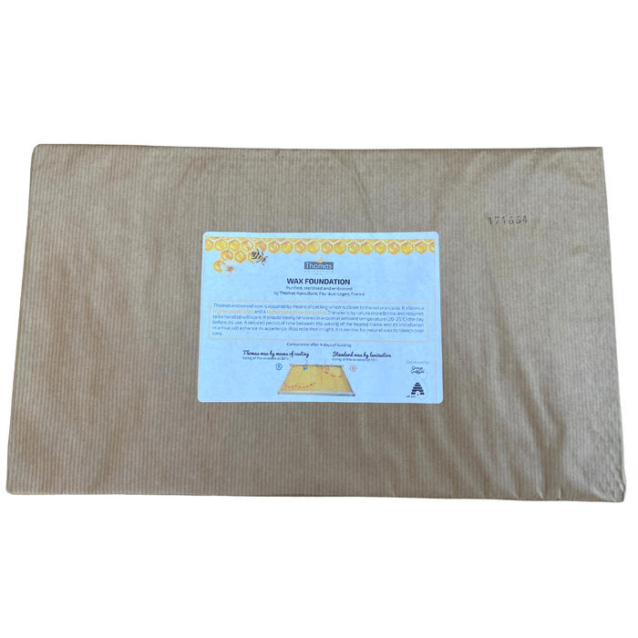 1kg Pack of Thomas Apiculture French Beeswax Wax Foundation Brood Deep for Pre-wired frames