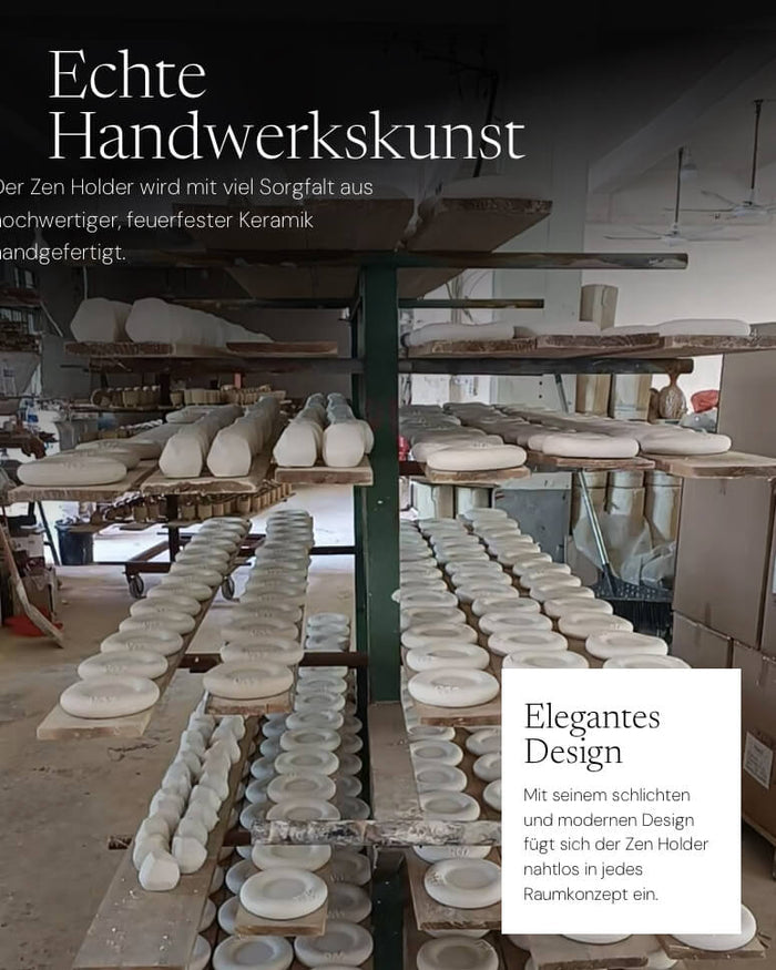 Zen Holder aus hochwertiger, feuerfester Keramik, elegantes, modernes Design für jede Einrichtung.