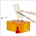 Plastic & Stainless Steel Yellow Uncapping Tray With Frame Stand with Honey Tap