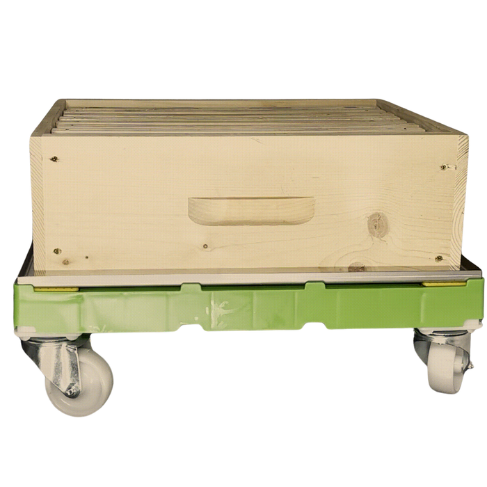 Plastic Trolley on Castor Wheels with Stainless Tray for Supers and Buckets - Langstroth Only