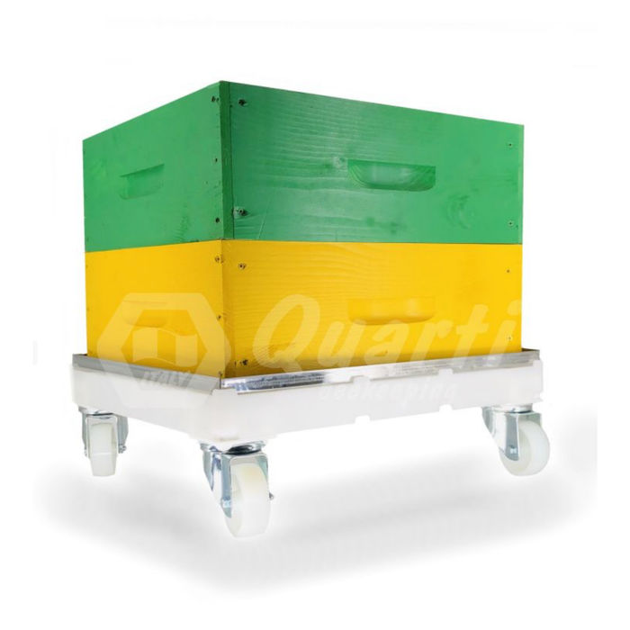 Plastic Trolley on Castor Wheels with Stainless Tray for Supers and Buckets - Langstroth Only
