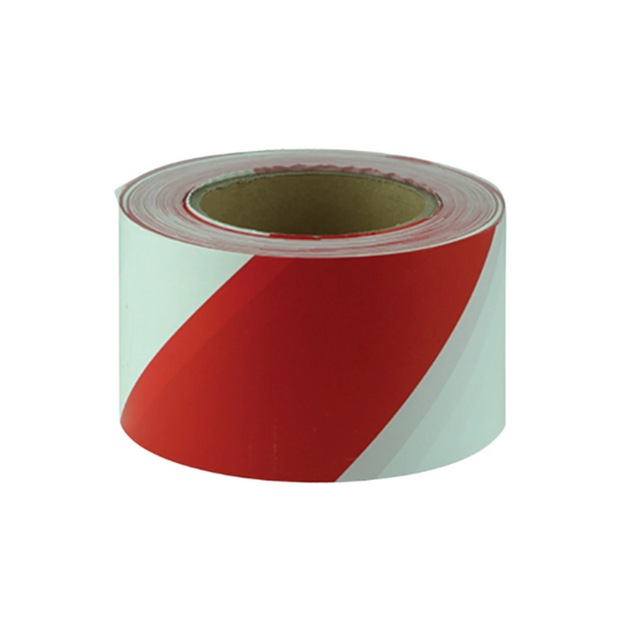 Red and White Barricade Tape, 75mm x 50m