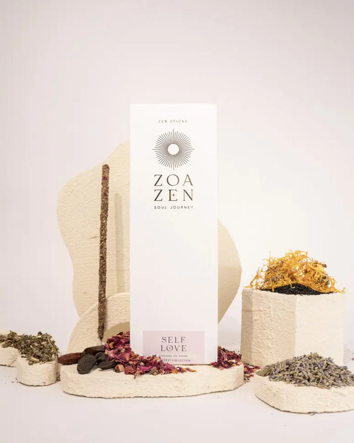 Self Love Zen Sticks von ZoaZen – natürliche Räucherstäbchen mit Palo Santo und Myrte für Selbstliebe, Manifest-Kollektion