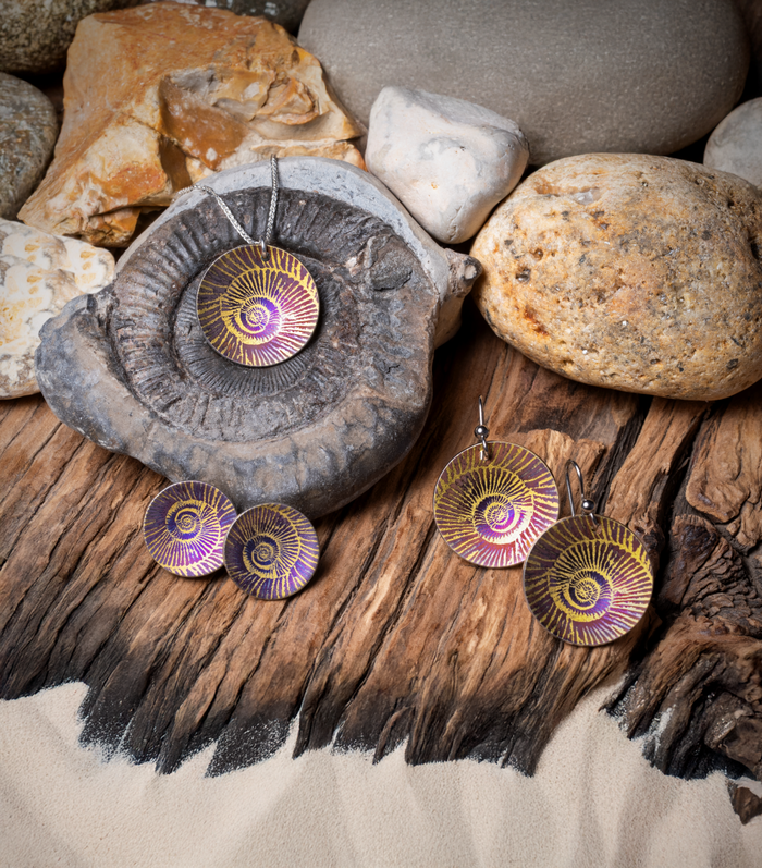 Small Ammonite Stud Earrings