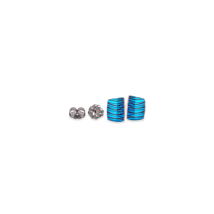 Small colourful scratch art stud earrings