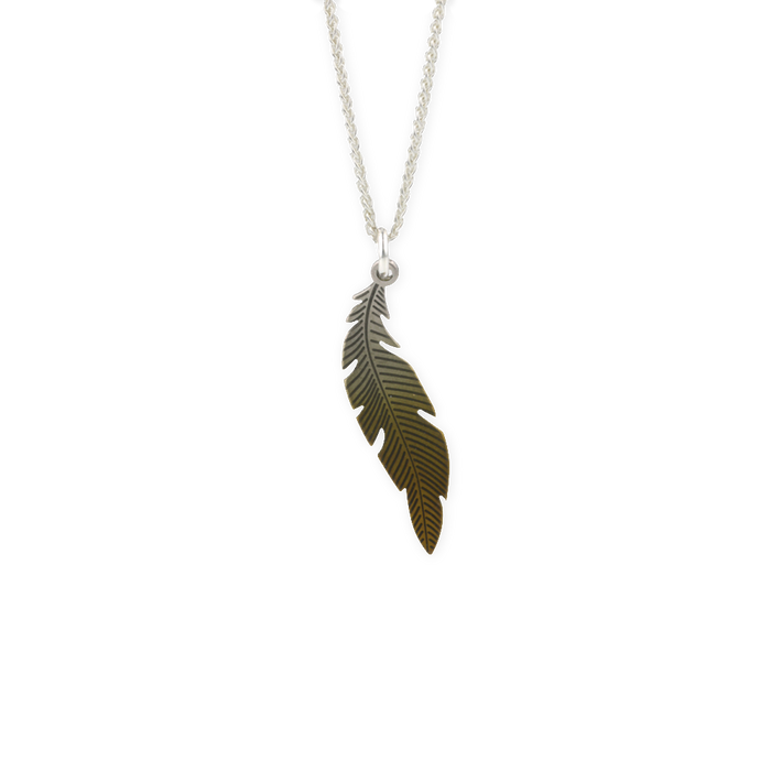 Small Curved Feather Necklace