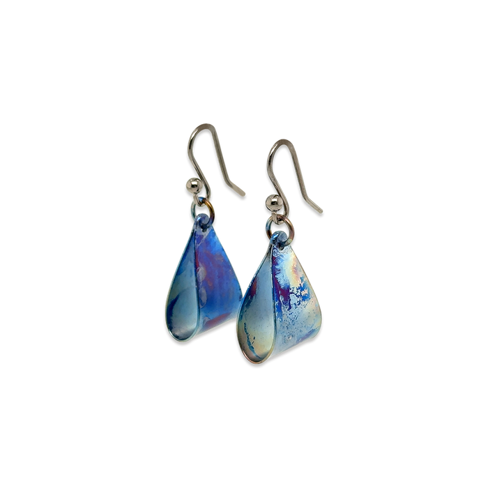 Small Denim Drop Earrings