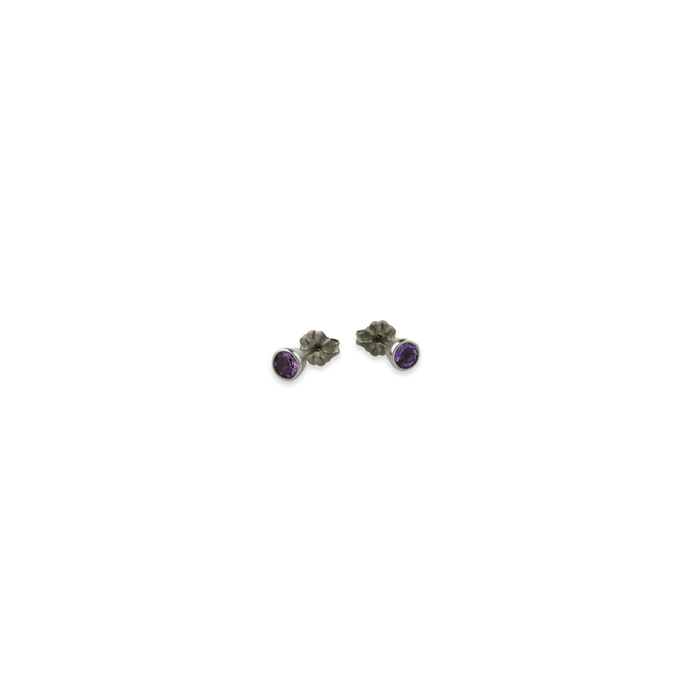 Small Gem Stone Stud Earrings