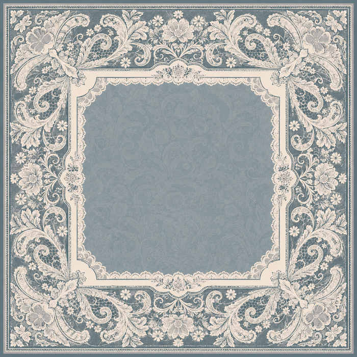 Something Blue — Steel Blue Lace Mahjong Mat - PREORDER