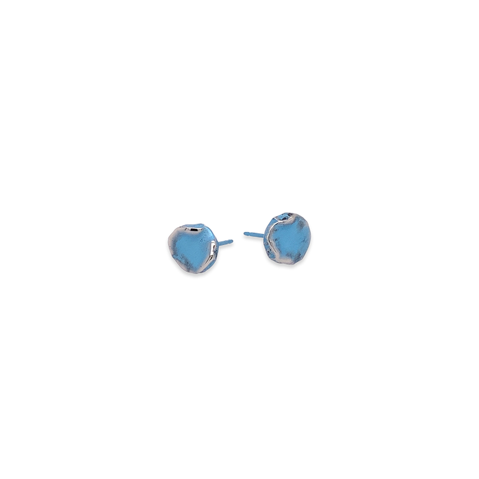 Squashed 9mm Round Studs Earrings