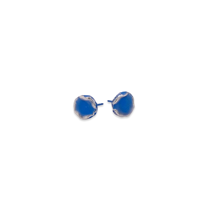 Squashed 9mm Round Studs Earrings