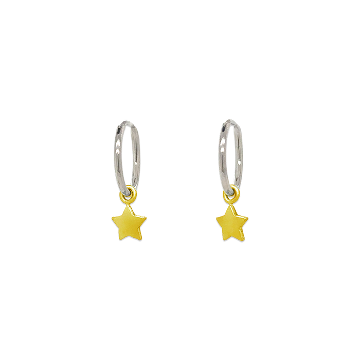 Star Charm Hoop Earrings