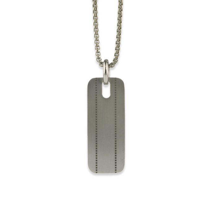 Stitched Pattern Pendant and Chain
