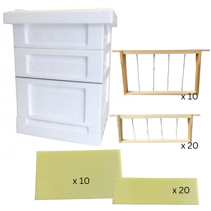 Swienty National Poly Hive Flat Pack Bundle – With Pre-Wired Frames & Foundation