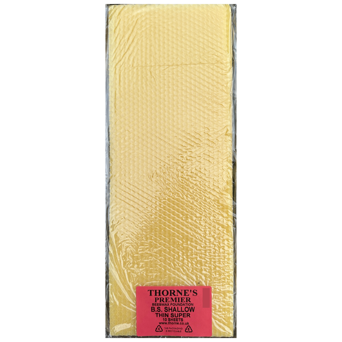 Thorne's B.S. Shallow Thin Cut Comb Foundation – Premier British Beeswax – 10 Sheets