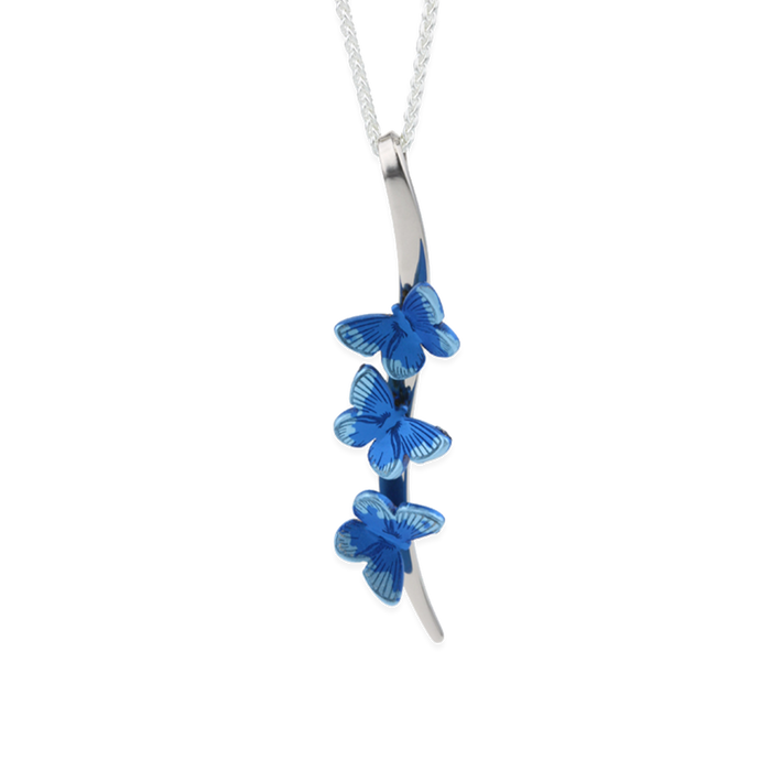 Trio Butterfly Stem Necklace