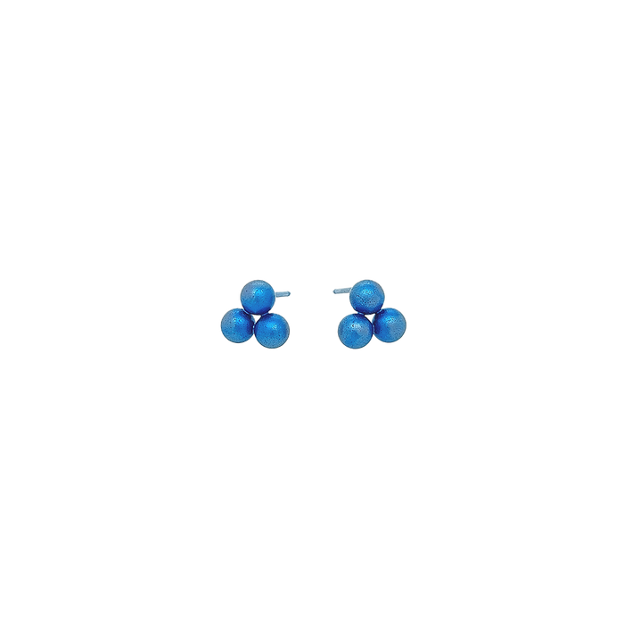 Triple Bead Stud Earrings